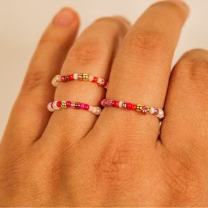 Size 7-10 Beaded Rings Made with Glass Seed Beads